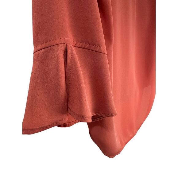 Van Heusen women’s coral 3/4 bell sleeve top size S/P. #39-1860 - Picture 2 of 7